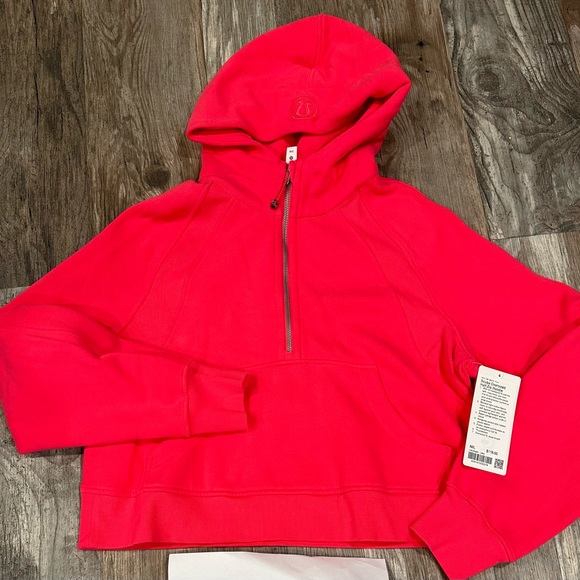 lululemon athletica Tops Nwt Lip Gloss Lululemon Scuba Half Zip Ml Poshmark